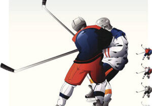 Hockey Hit. - vector illustration